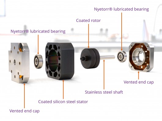 Vacuum stepper motor components
